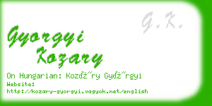 gyorgyi kozary business card